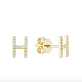 Initial Stud Earrings
