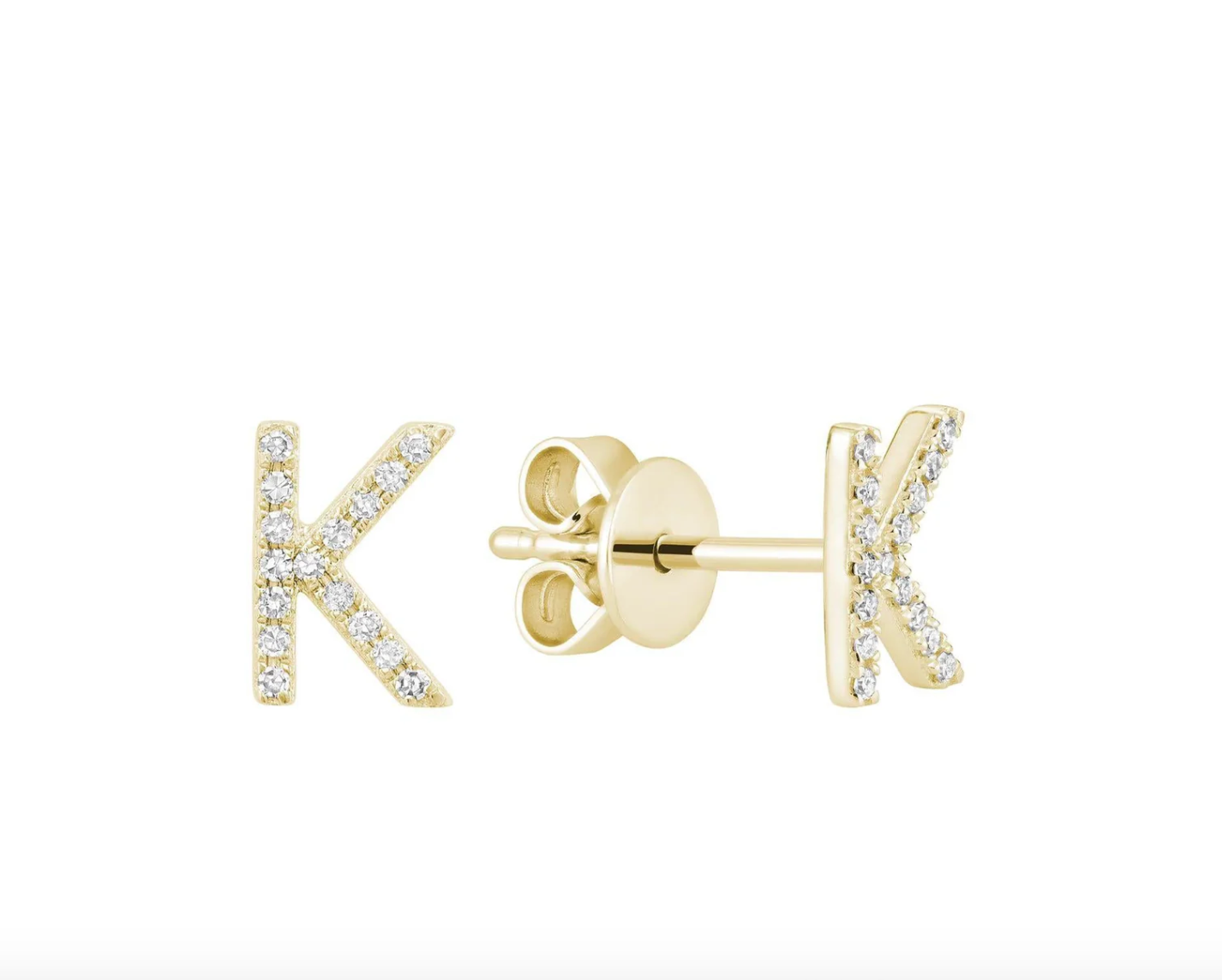 Initial Stud Earrings