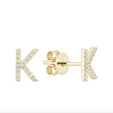 Initial Stud Earrings