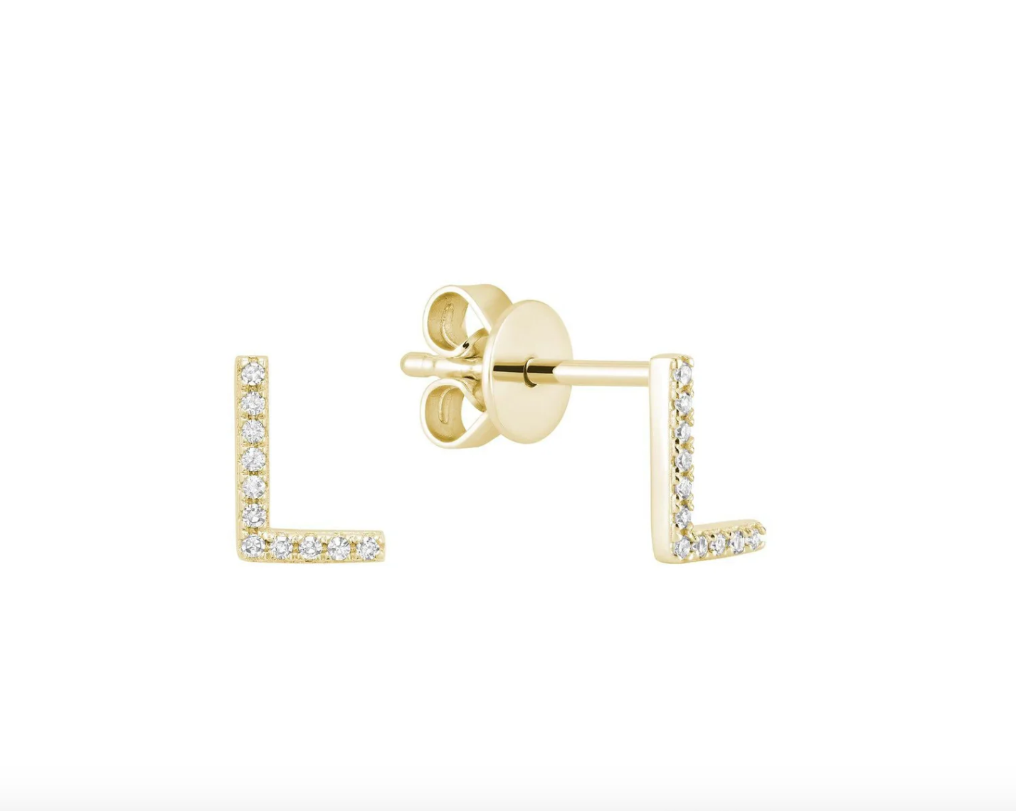Initial Stud Earrings