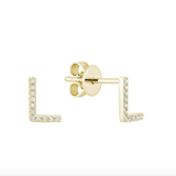 Initial Stud Earrings