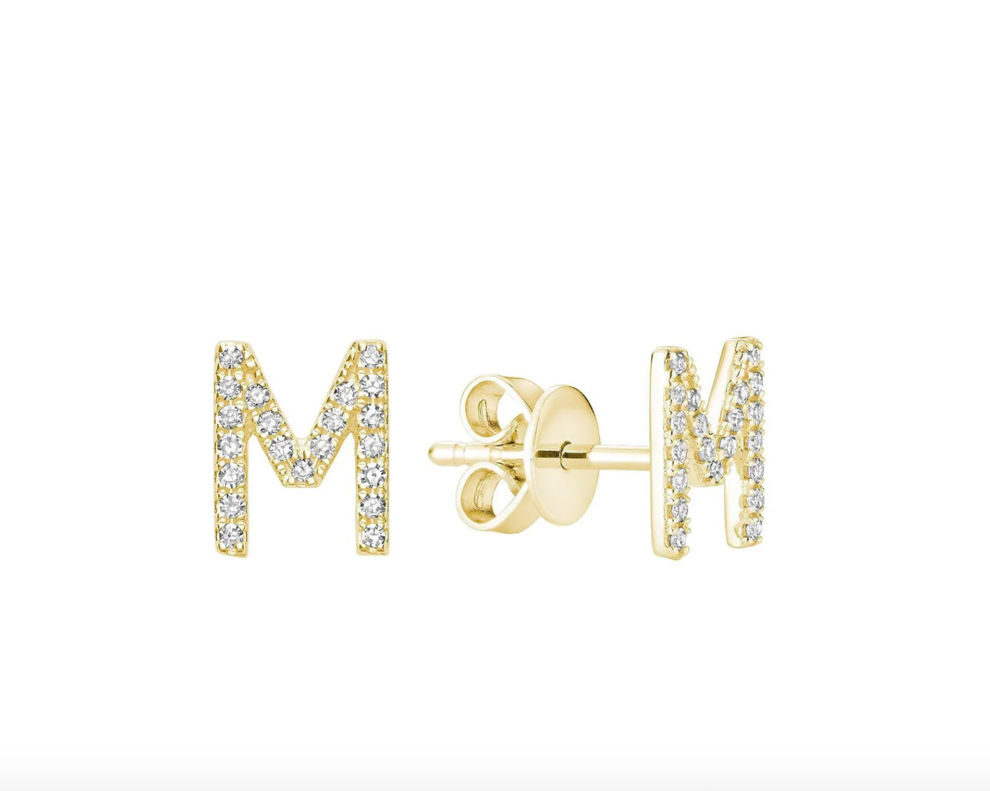 Initial Stud Earrings
