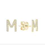 Initial Stud Earrings
