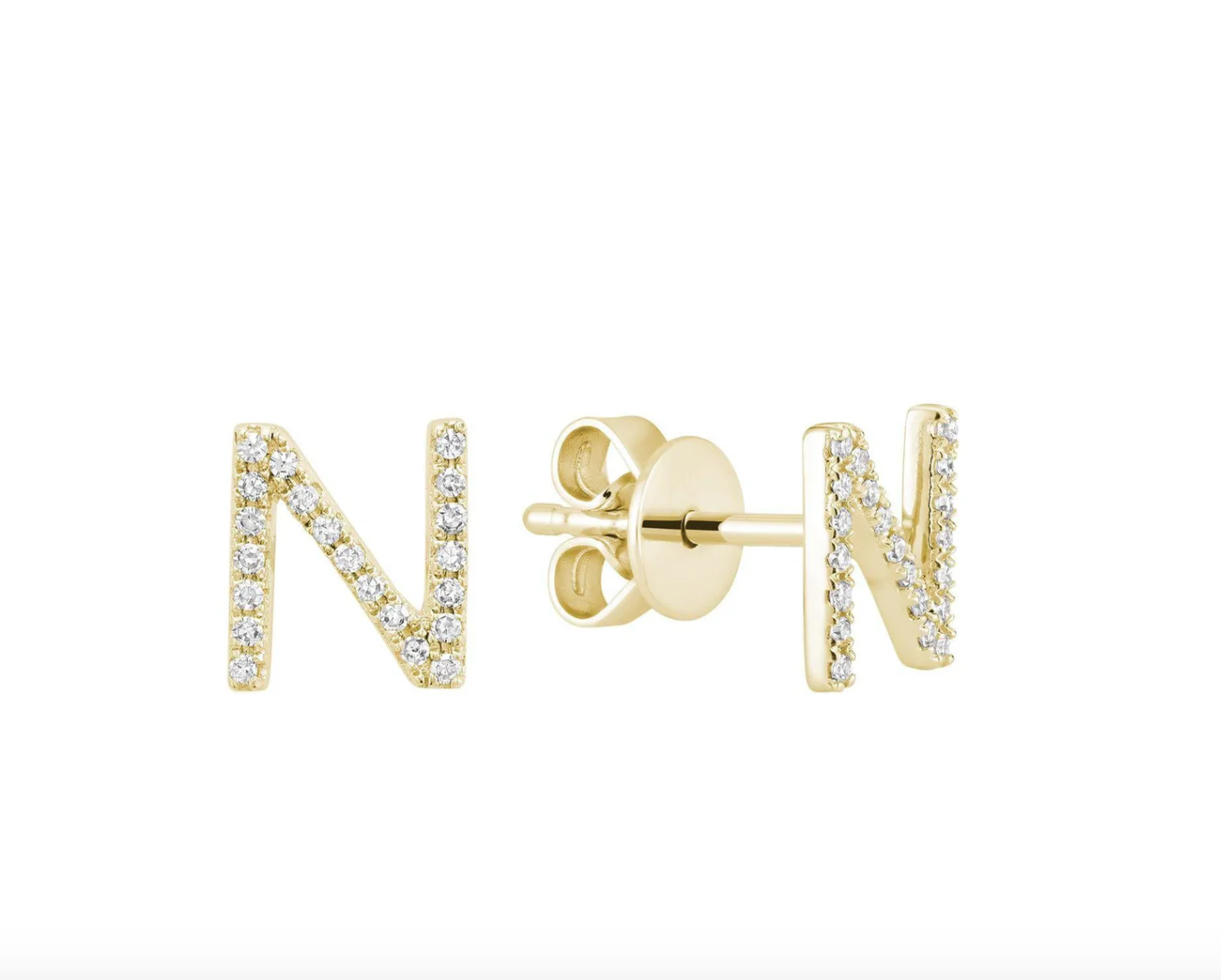 Initial Stud Earrings