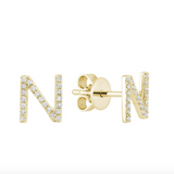 Initial Stud Earrings