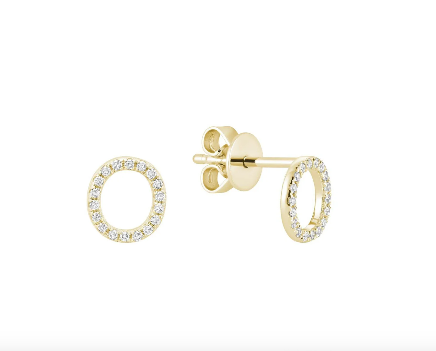 Initial Stud Earrings