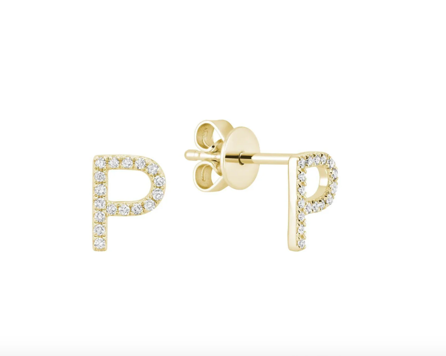 Initial Stud Earrings