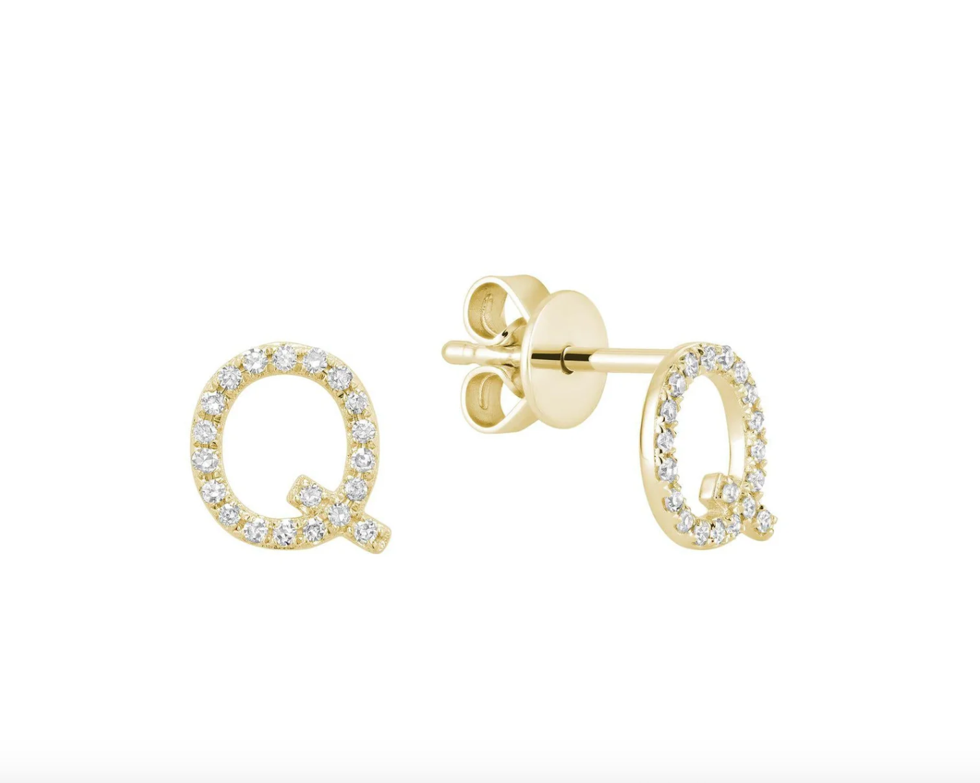 Initial Stud Earrings