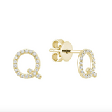 Initial Stud Earrings