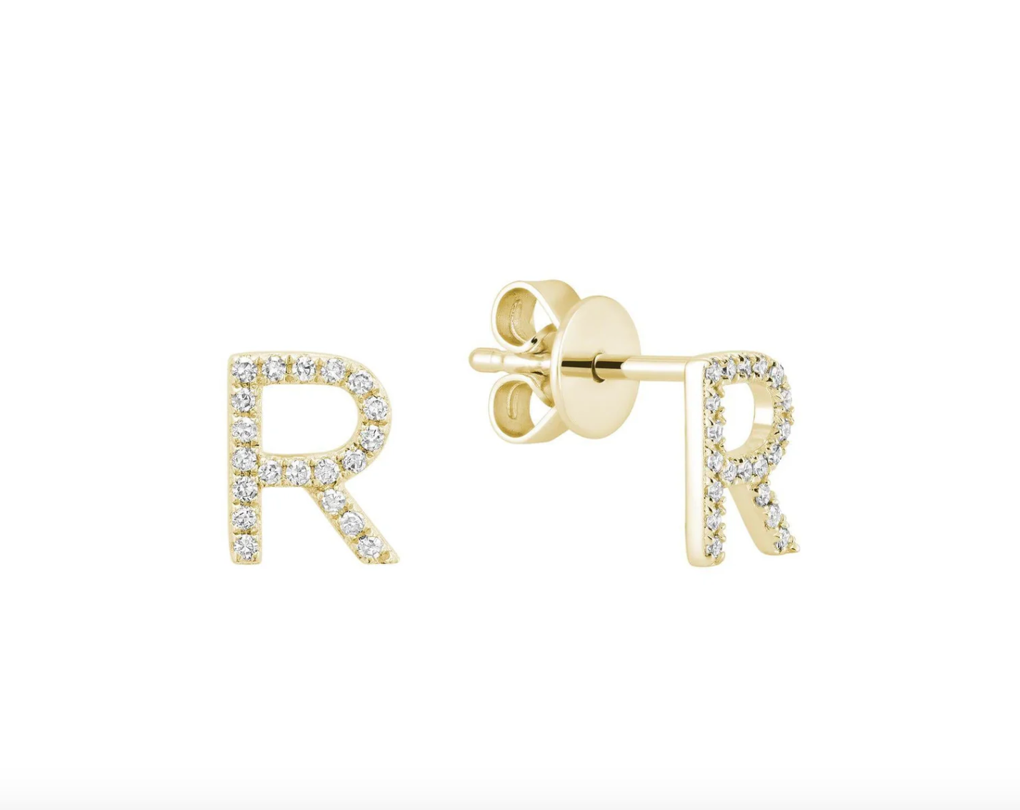 Initial Stud Earrings