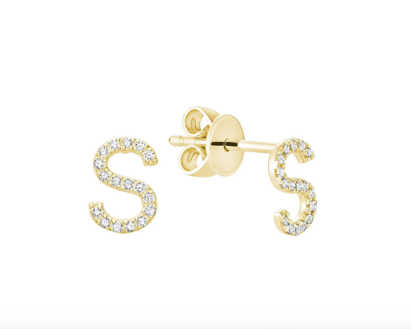 Initial Stud Earrings