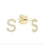 Initial Stud Earrings