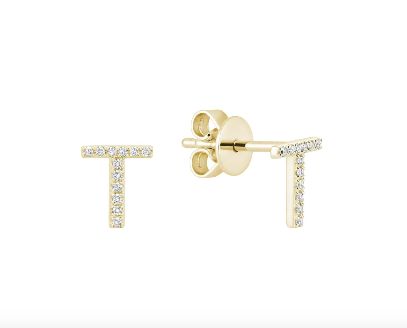 Initial Stud Earrings
