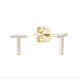 Initial Stud Earrings