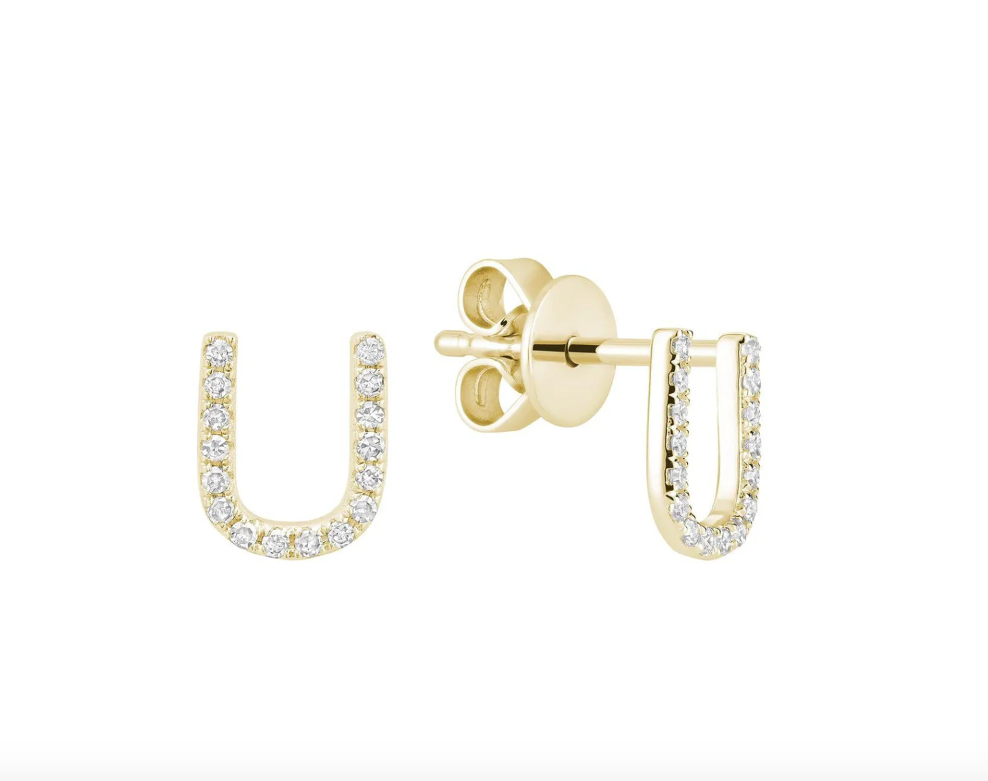 Initial Stud Earrings