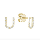 Initial Stud Earrings