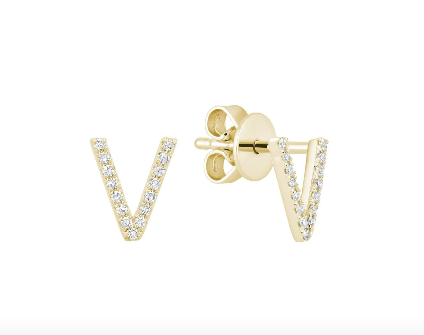 Initial Stud Earrings