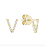 Initial Stud Earrings