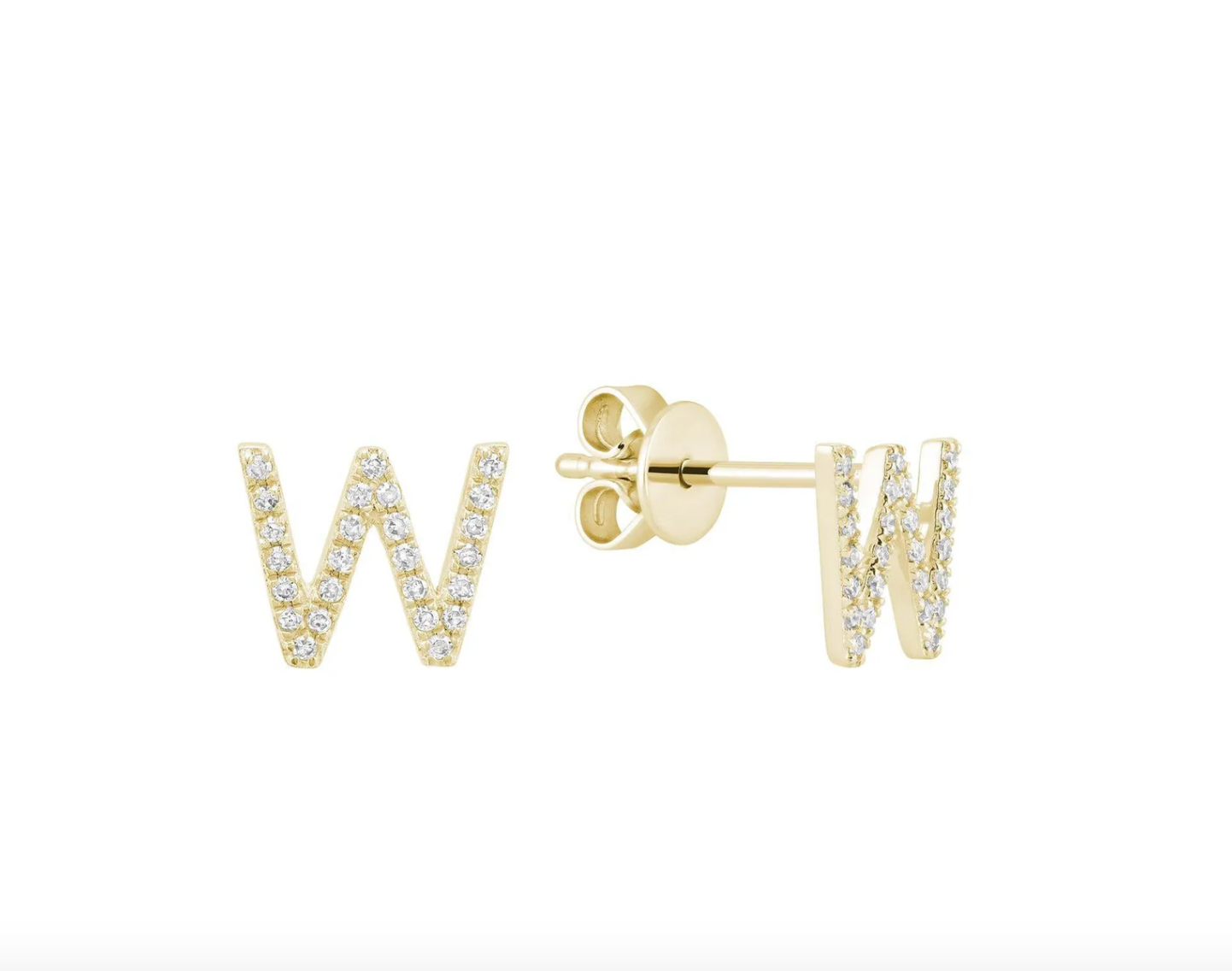 Initial Stud Earrings