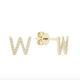 Initial Stud Earrings