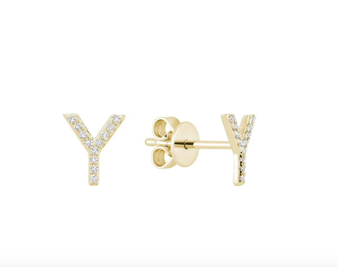 Initial Stud Earrings