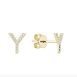 Initial Stud Earrings