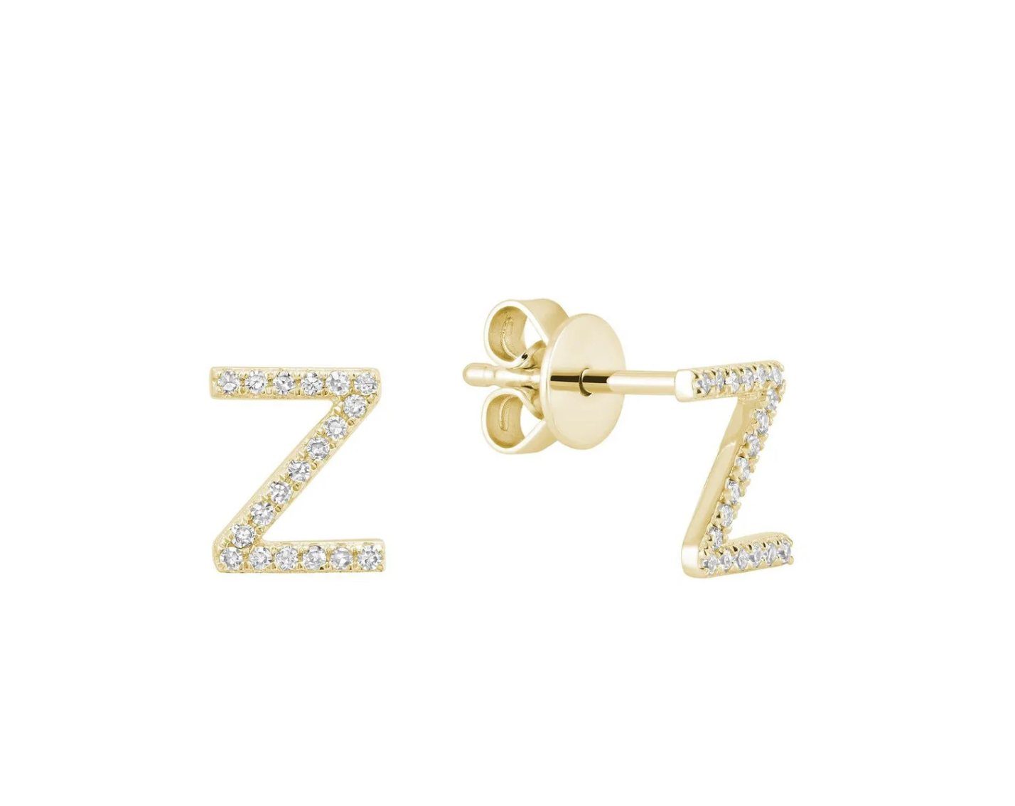Initial Stud Earrings