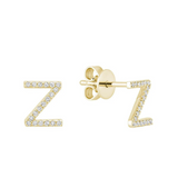 Initial Stud Earrings