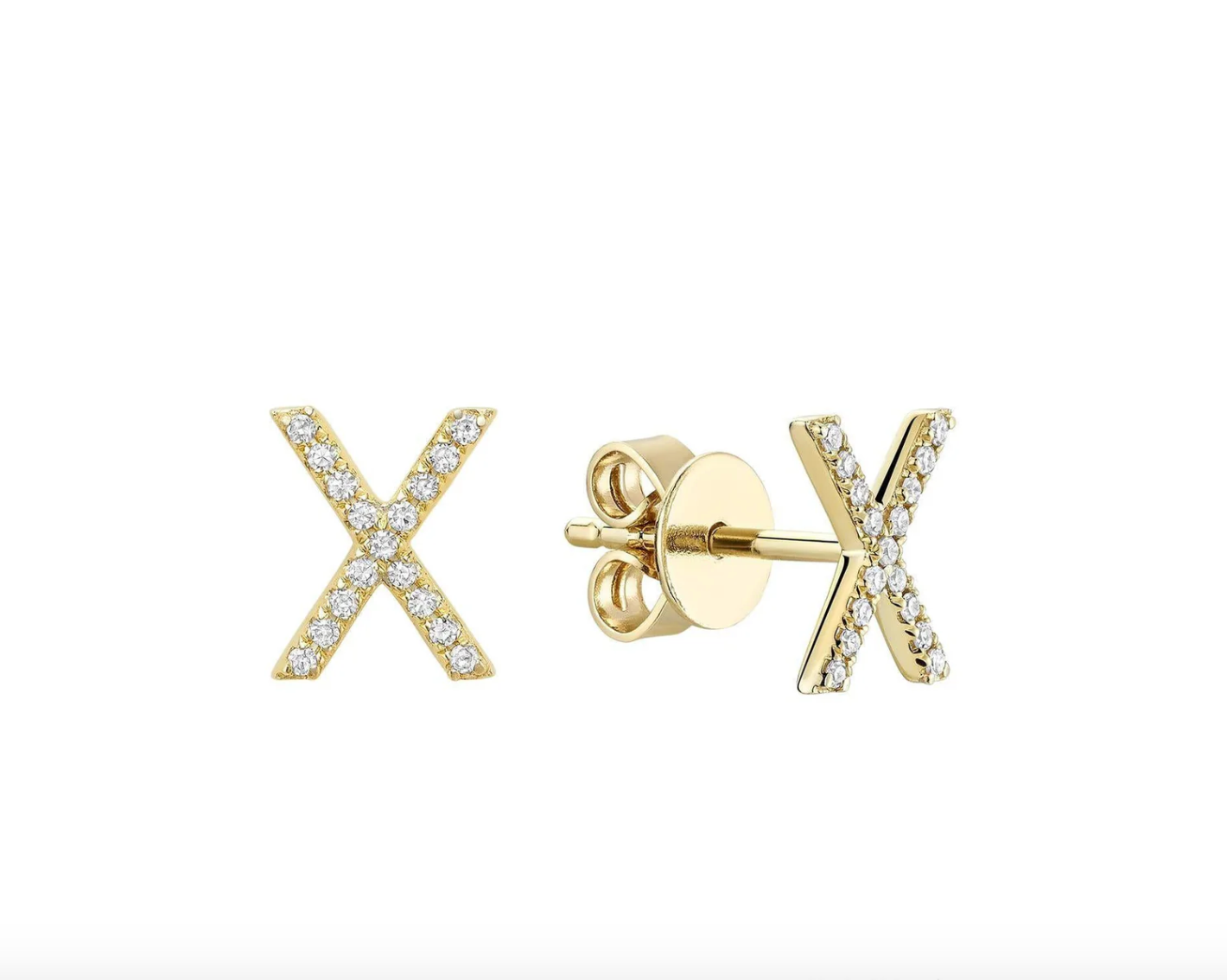 Initial Stud Earrings