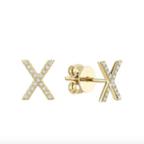 Initial Stud Earrings