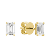 Emerald Cut Stud Lab Grown Diamond Earrings