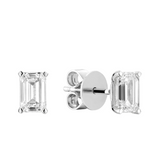 Emerald Cut Stud Lab Grown Diamond Earrings