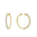 Shared Prongs Diamond Loop Earrings
