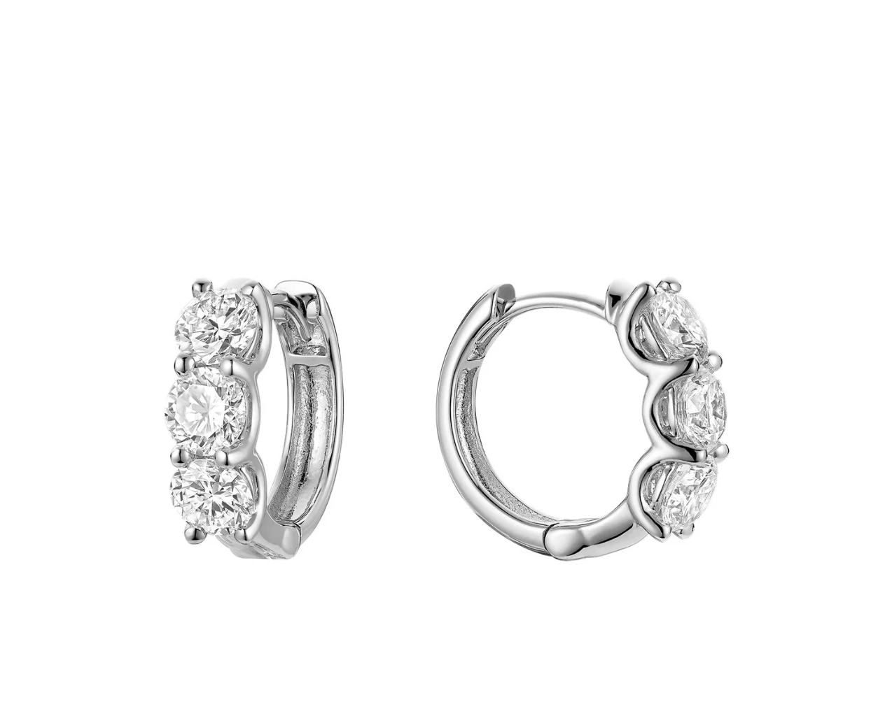 Mini Trinity Huggie Lab Grown Diamond Earrings