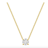 Classic Solitaire Diamond Necklace with Hidden Halo