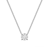 Classic Solitaire Diamond Necklace with Hidden Halo