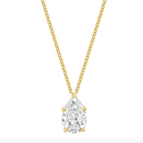 Classic Pear Solitaire Pendant Diamond Necklace