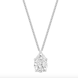 Classic Pear Solitaire Pendant Diamond Necklace