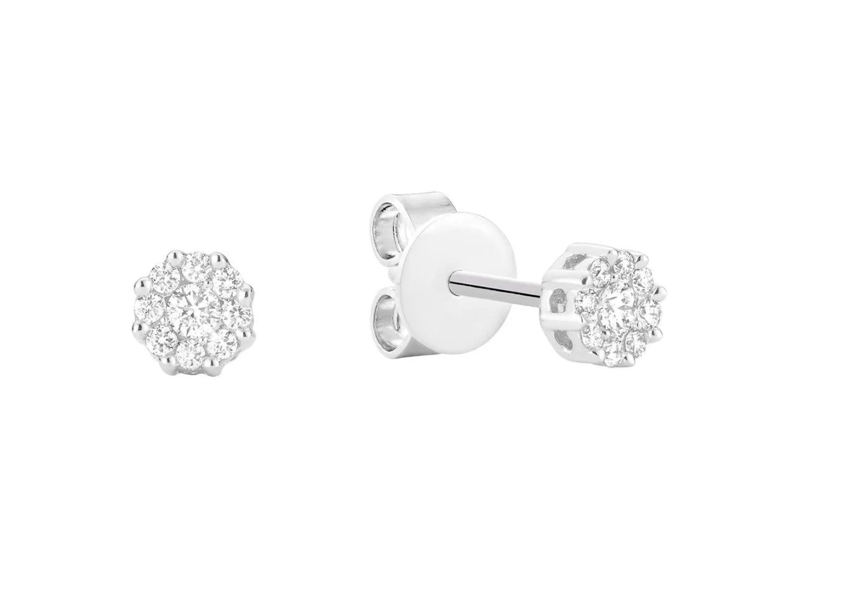 Cluster Diamond Stud Earrings