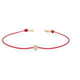 Red Cordon Round Bracelet with Solitaire Diamond Slider