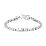 Four letter initial tennis necklace with 3mm diamonds