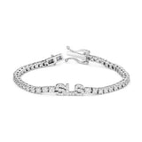 Three letter pave tennis bracelet with 2mm diamonds