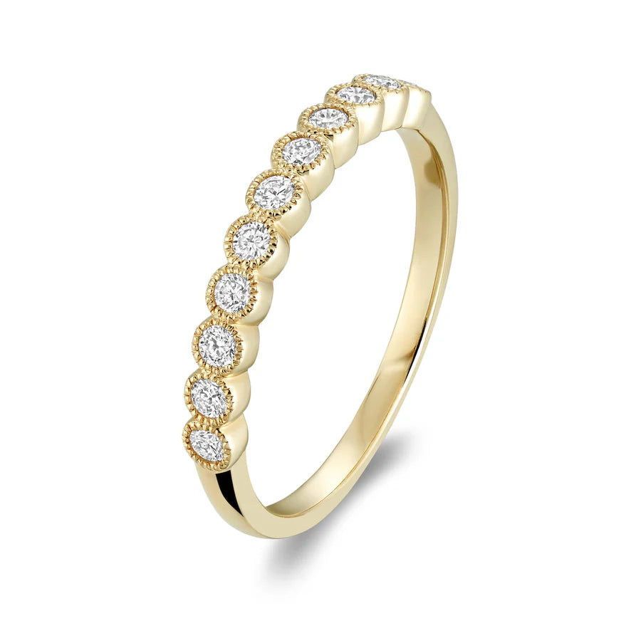 Semi Eternity Milgrain Diamond Ring