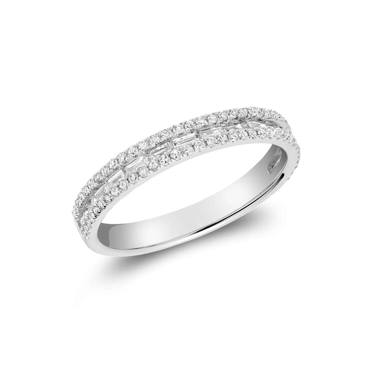 Semi Eternity Baguette & Round Diamond Ring